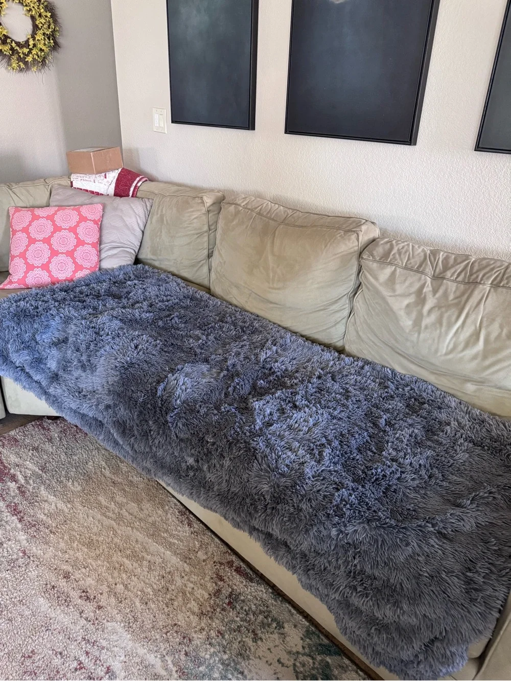 NWOT Dog Pad Washable Couch Cover, Waterproof  (Dark Gray, 37x79)